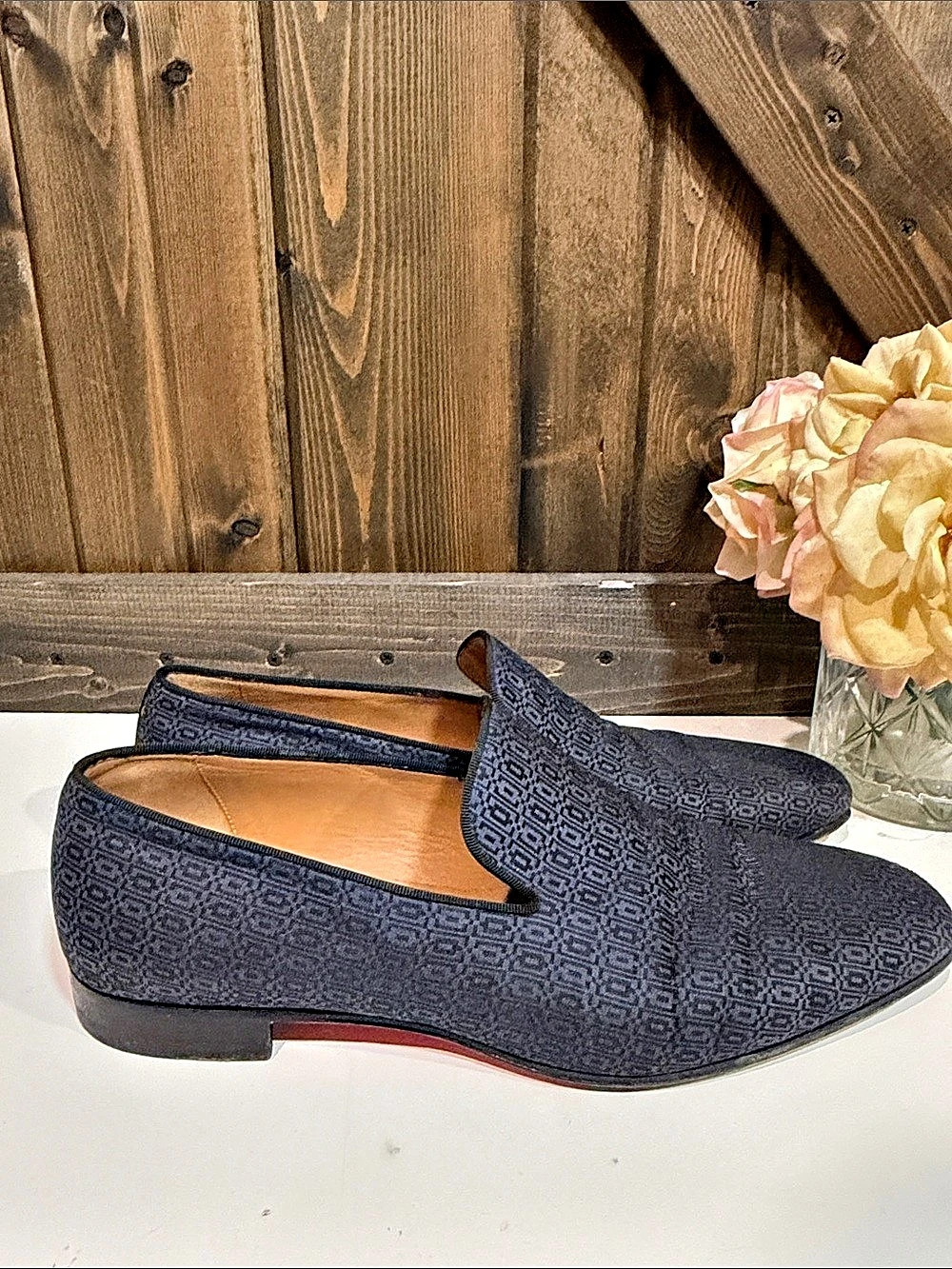 Christian Louboutin Dandelion Jacquard Loafers Black EU 43.5